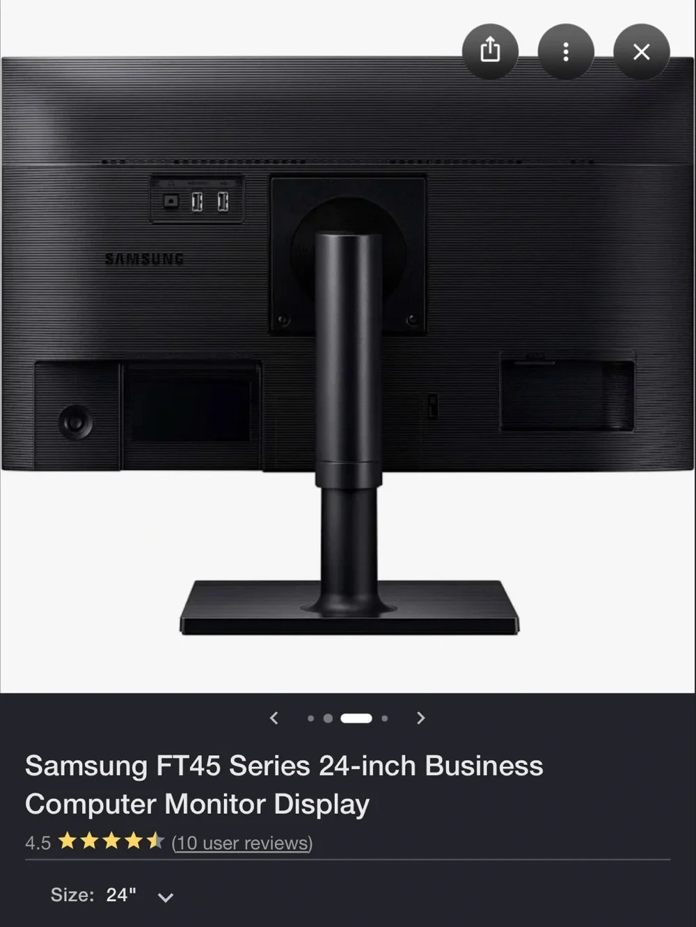 Samsung 24-inch Professional Monitor in Black